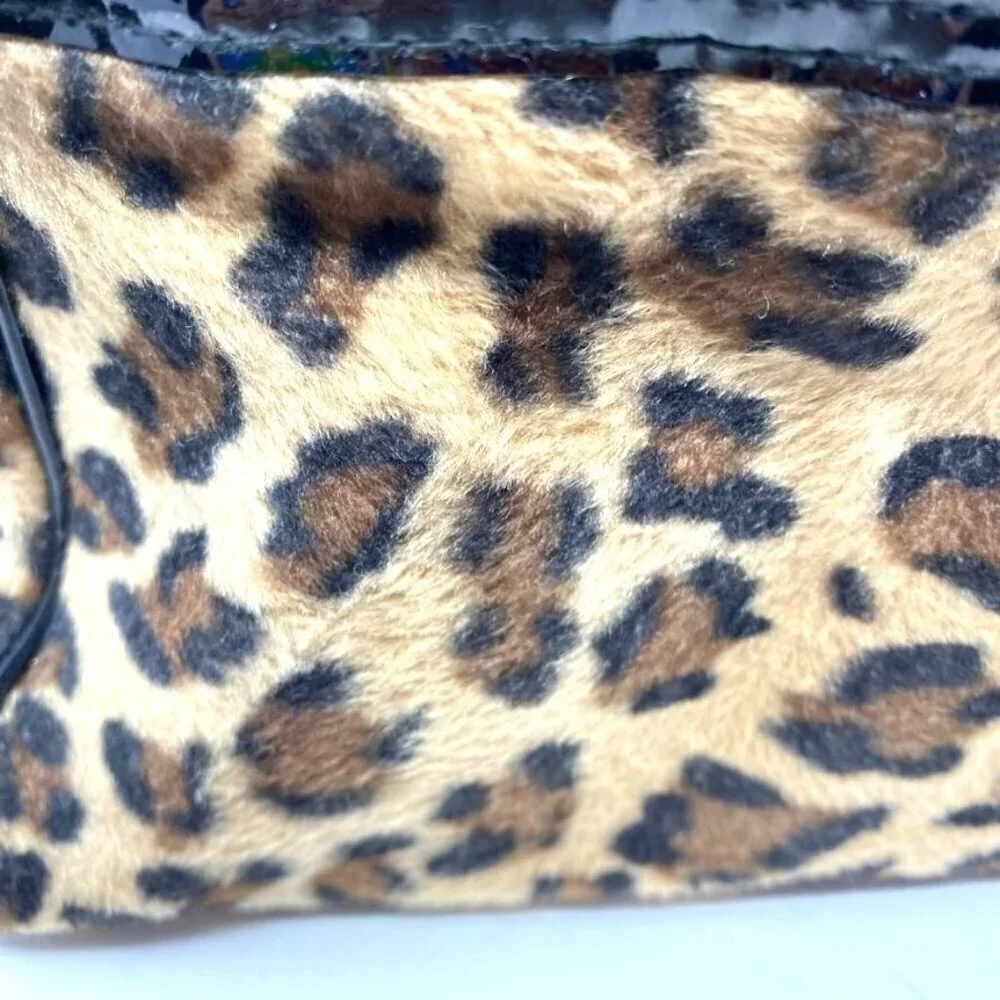 Lancome Animal Print Top Zip Makeup Cosmetic Bag Travel Storage NWOT